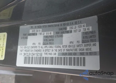 2017 Toyota Yaris Ia из США, поврежденный, VIN 3MYDLBYV3HY150188